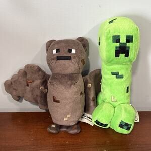 Minecraft Mojang Brown Bat Creeper Plush Small Lot